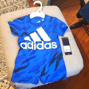 9 month Blue Adidas Shortie Romper